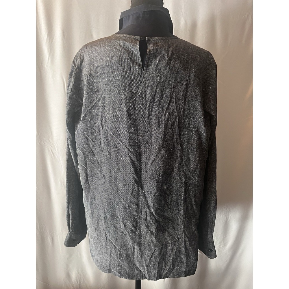 Max Mara Button‎ Loop Close Heathered Navy Women's L/XL - Picture 2 of 8